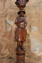 Breton style Pedestal in Oak, France 1900