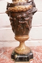 Renaissance style Urns in Bronze and marble, France 19th century