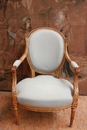 Louis XVI style Arm chairs in gilt wood, France 19th century