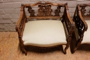 Louis XV style Seats in Walnut, France 1900