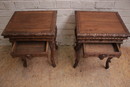 Louis XV/hunt style style End tables in Oak, France 19th century