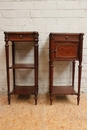 Louis XVI style Nightstands in mahogany & bronze, France 19th century