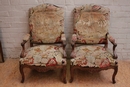 Regency style Arm chairs in Walnut, France 19th century