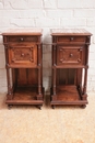 style End tables in rosewood and marble, France 19th century