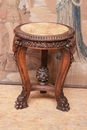 style Pedestal in walnut and marble, France 19th century