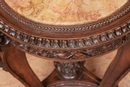 style Pedestal in walnut and marble, France 19th century