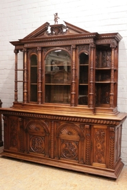 Quality 7 door renaissance style cabinet/bookcase in walnut