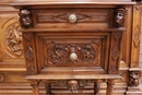Renaissance style Bed + nightstand in Walnut, France 19th century