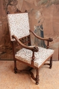 Renaissance style Arm chairs in Walnut, France 19th century