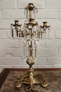 Renaissance style Candle sticks in Bronze and cristal, France 19th century