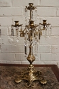 Renaissance style Candle sticks in Bronze and cristal, France 19th century