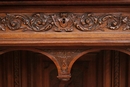 Renaissance style Credenza display cabinet in Walnut, France 19th century