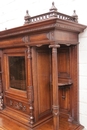 Renaissance style Credenza display cabinet in Walnut, France 19th century