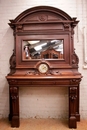 Renaissance style Fire mantel in Oak, France 19th century