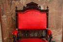 Henri II style Long chair in rosewood, France 19th century