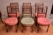 Set of 6 walnut Louis XVI chairs