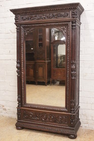 Single door renaissance armoire in oak