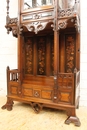 Renaissance style Displaycabinet in Walnut, Ebony and Marble, France 19th century