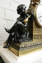 style STOLEN IN THE NIGHT 16/09 ON 17/09/2017 CLOCK DENIERE in Bronze and marble, France 19th century