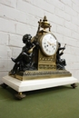 style STOLEN IN THE NIGHT 16/09 ON 17/09/2017 CLOCK DENIERE in Bronze and marble, France 19th century