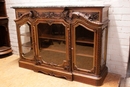 Regency style Display cabinet in Oak marble beveled glass, France 19th century