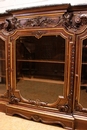 Regency style Display cabinet in Oak marble beveled glass, France 19th century