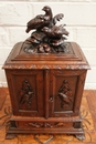 Black forest stylecigar box in Walnut, France 19th century