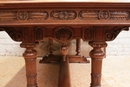 Henri II style Desk table in Walnut, France 19th century