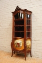 Louis XV style bombe Display cabinet in Walnut, France 19th century