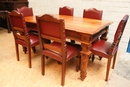 Regency style Table & chairs in Walnut, France 19th century