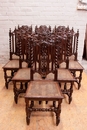 Hunt style Chairs in Oak, France 19th century