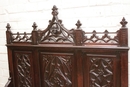 Gothic style Hall bench in Oak, France 19th century