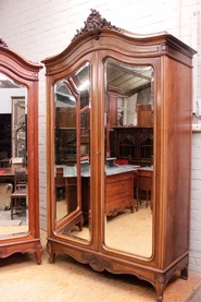 2 door Louis XV style armoire in walnut