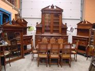 monumental 13 pc solid walnut dinning set