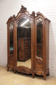 3 Door Louis XV armoire in walnut