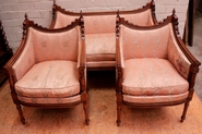 3 pc. walnut Louis XVI sofa set