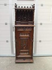 walnut gothic cabinet 19th century