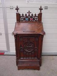 walnut gothic prayer bench 19th century