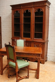 4 pc walnut gothic office set