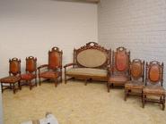 7 pc oak hunt sofa set 19th century