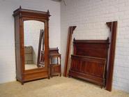 3 pc walnut gothic bedroom 19th century