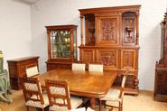 10pc solid walnut quality Renaissance dinning set 19th century