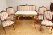 6pc louis XV gilded parlor set 19th century