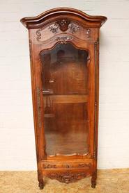 French Provencial walnut display cabinet circa 1900