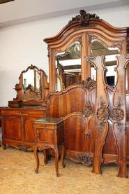 4 pc solid walnut Louis xv bedroom set 19th century