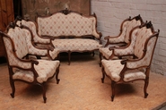 5 pc Louis XV parlor set in walnut