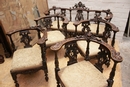 Renaissance style Salon set in Walnut, France 19th century