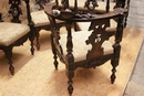 Renaissance style Salon set in Walnut, France 19th century