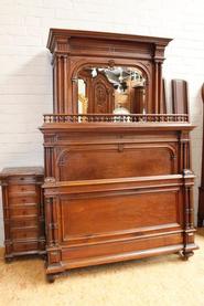 3 pc walnut Henri II bedroom 19th century