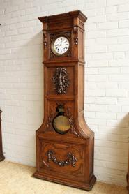 Oak hunt grandfather clock 19th century